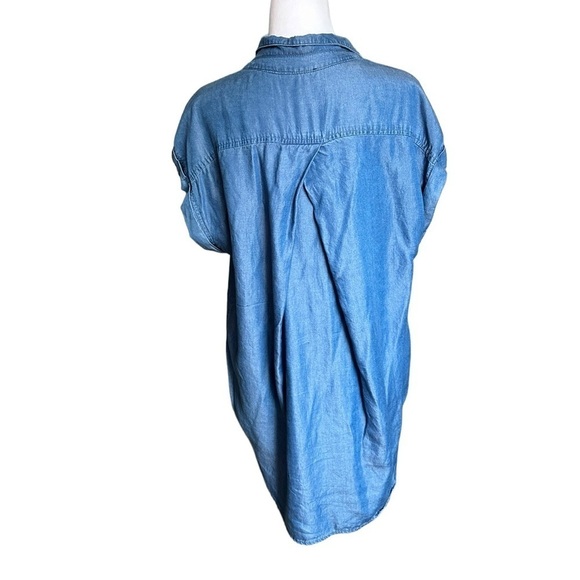 ALISON ANDREWS Short Sleeve Chambray Blouse Size Large - Picture 3 of 17